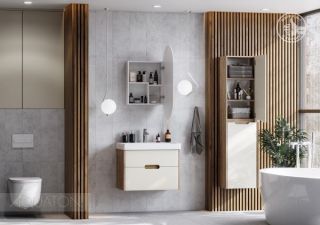 Зеркальный шкаф Акватон Оливия 50см белый 1A254502OL010